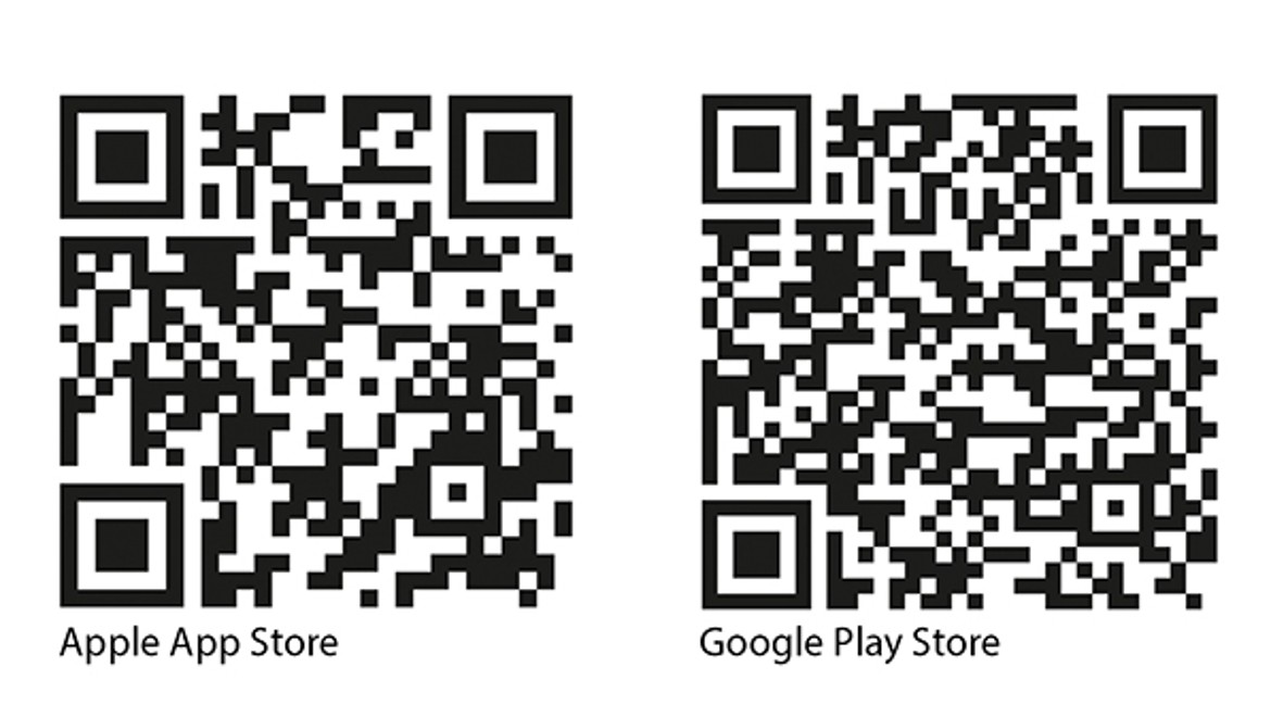 QR-codes voor iOS Geberit Home app en Android Geberit Home app